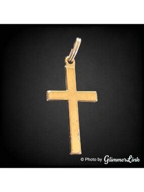 Vintage Vargas 12K Gold Filled Cross Pendant Mid Century Religious Charm